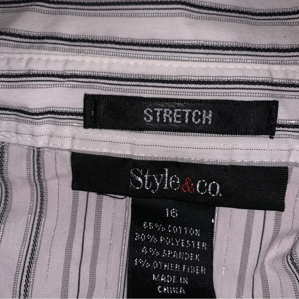 Style& co Striped Women's Top with Belted Waist Size Women’s 16 - Picture 2 of 2